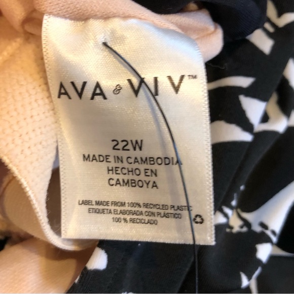 NWT AVA & VIV Women’s Swimsuit Bathing Suit Tankini Top 22W 3X - Picture 7 of 9